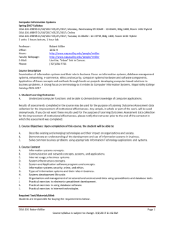 CISA-101 Syllabus - JavaScript required