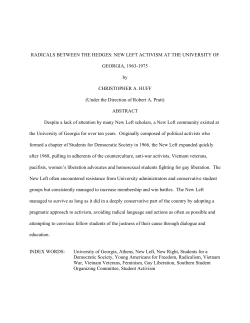 RADICALS BETWEEN THE HEDGES: NEW LEFT ACTIVISM AT