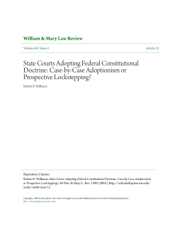 State Courts Adopting Federal Constitutional Doctrine: Case