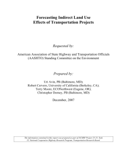 Forecasting Indirect Land Use Effects of Transportation Projects