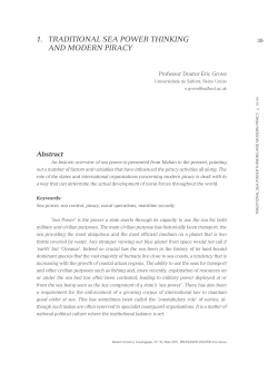 1. T radiTional Sea Power Thinking and Modern Piracy