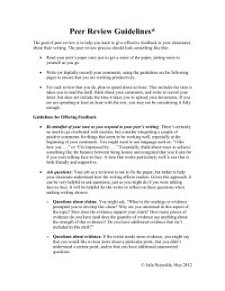 Peer Review Guidelines