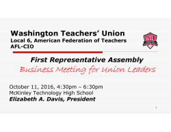 First Representative Assembly Business Meeting For Union Leaders