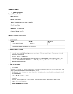 PARAFFIN MSDS: