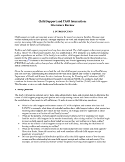 Child Support and TANF Interaction: Literature
