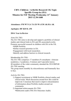 MCRN / Arthritis Research UK Topic Specific Group 6a (JIA)