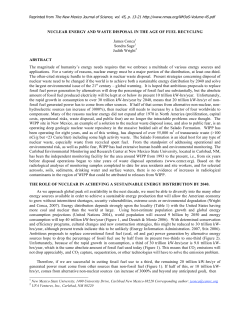 NUCLEAR ENERGY AND WASTE DISPOSAL IN THE AGE OF