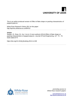 Effect of flake shape on packing characteristics of popped popcorn