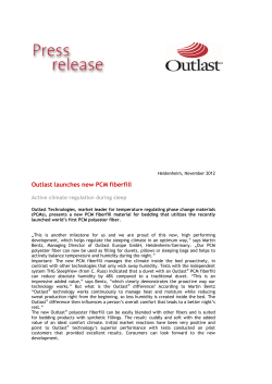 Outlast launches new PCM fiberfill
