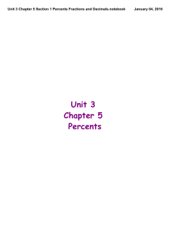 Unit 3 Chapter 5 Section 1 Percents Fractions and Decimals.notebook