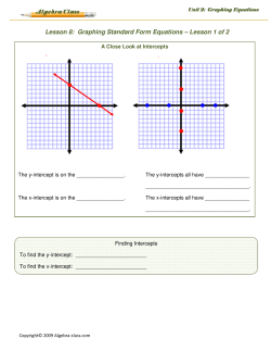 Lesson 8: Graphing Standard Form Equations