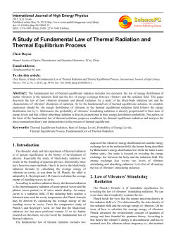 A Study of Fundamental Law of Thermal Radiation and Thermal