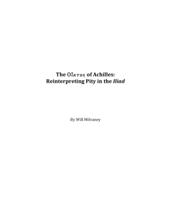 The &Omicron;ἶ&kappa;&tau;&omicron;&sigmaf; of Achilles: Reinterpreting Pity in the Iliad