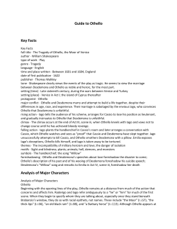 Guide to Othello Key Facts Analysis of Major Characters