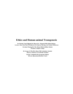Ethics And Human-animal Transgenesis
