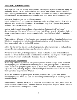 ATHEISM Paths to Humanism - American Humanist Association