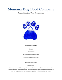 Montana Dog Food Company - School of Business Administration