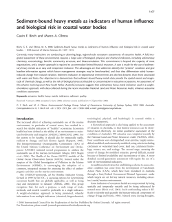 Sediment-bound heavy metals as indicators of