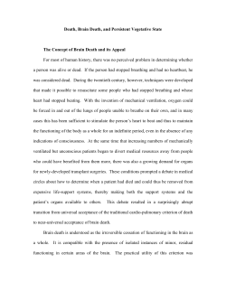 Death, Brain Death, and Persistent Vegetative State
