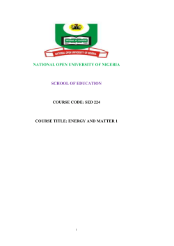 SED224 - National Open University of Nigeria