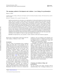 The emerging synthesis of development and evolution
