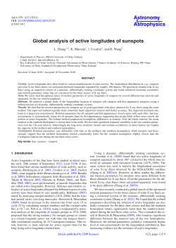 Global analysis of active longitudes of sunspots