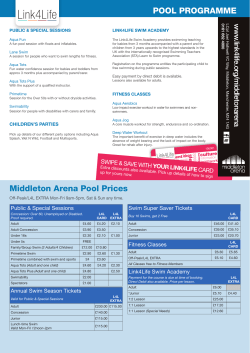Middleton Arena Pool Programme