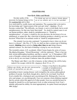 CHAPTER ONE Ivan Ilych: Ethics and Morals Socrates