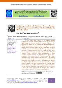 Daylighting Analysis of Pedentive Dome`s Mosque Design