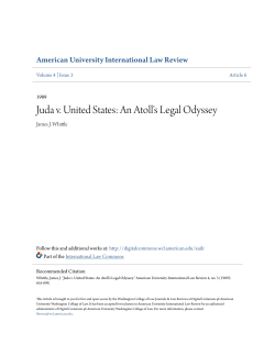 "Juda v. United States, An Atoll`s Legal Odyssey," American