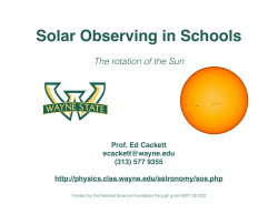 Solar rotation class exercise - Wayne State University Physics and
