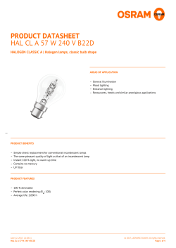 product datasheet hal cl a 57 w 240 v b22d