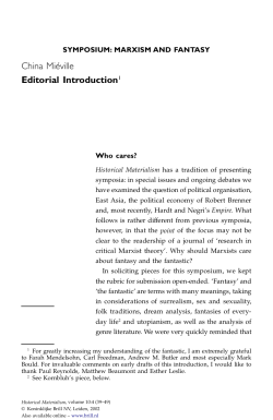 `Editorial Introduction.` Marxism and Fantasy