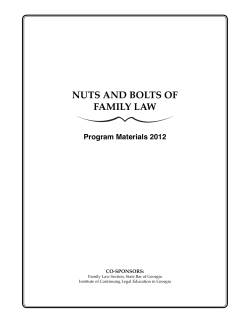 NUTS AND BOLTS OF FAMILY LAW
