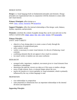 DESIGN NOTES Design is a visual language built on fundamental