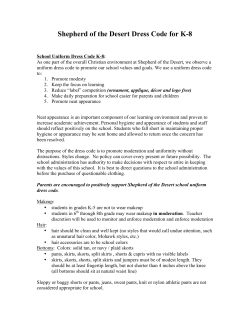Shepherd of the Desert Dress Code for K-8