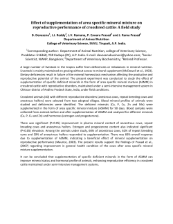 Effect of supplementation of area specific mineral mixture on