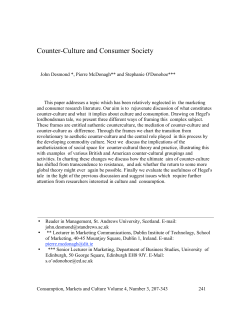Counter-Culture and Consumer Society