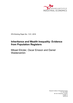 Inheritance and Wealth Inequality: Evidence from Population