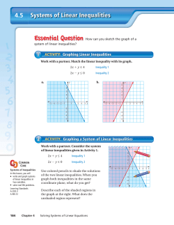 Systems of Linear Inequalities 4.5