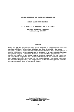 ASM/NBS NUMERICAL AND GRAPHICAL DATABASE FOR
