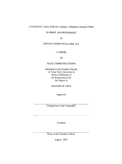 A CONTENT ANALYSIS OF ANIMAL SPOKES