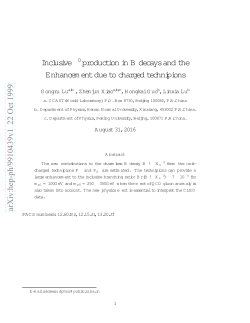 Inclusive $\ eta`$ production in B decays and the Enhancement due