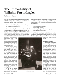 The Immortality of Wilhelm Furtw&auml;ngler By Matthew Ogden