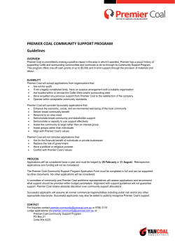 PREMIER COAL COMMUNITY SUPPORT PROGRAM Guidelines
