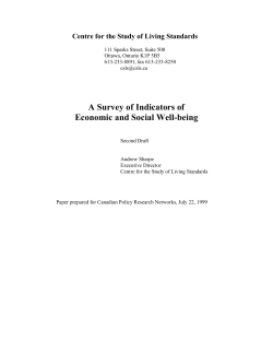 A Survey of Indicators of Economic and Social Well