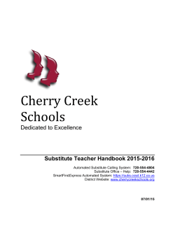 Sub Handbook 2015 - Cherry Creek School District