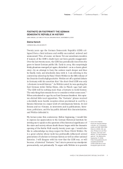 FOOTNOTE OR FOOTPRINT? - German Historical Institute