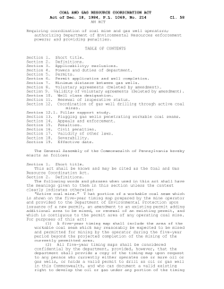 COAL AND GAS RESOURCE COORDINATION ACT Cl. 58 Act of