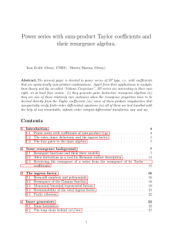 Power series with sum-product Taylor coefficients and their